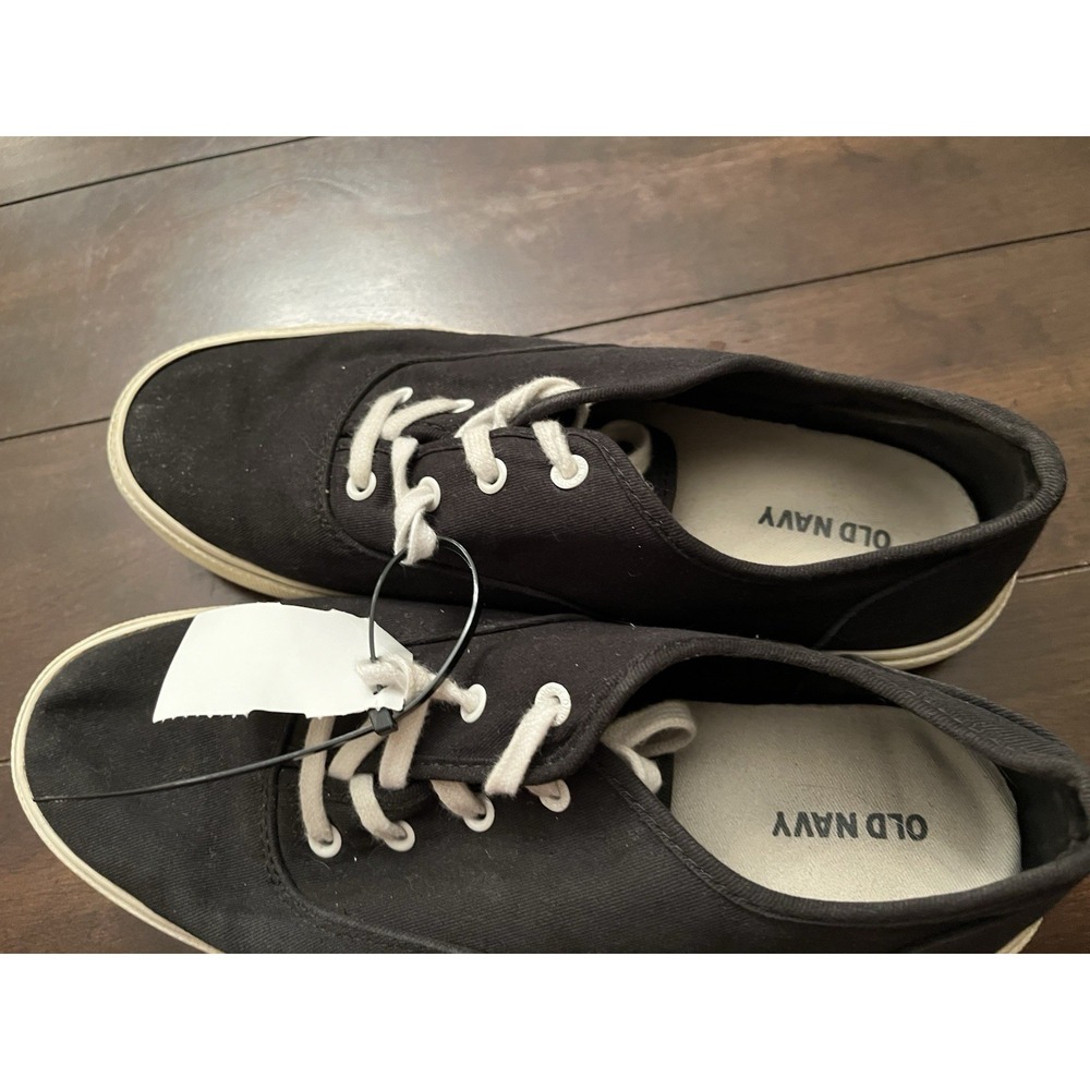 Old Navy Boys Shoes Size 8 Black Canvas - Picture 4 of 6